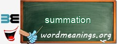 WordMeaning blackboard for summation